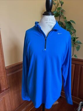 Nike Royal Blue Quarter-Zip Performance Pullover long sleeve shirt men’s large